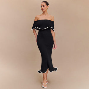 Azur Off Shoulder Midi Dress