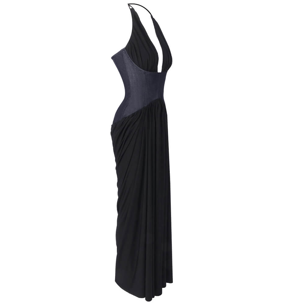 Diane Halter Corset Maxi Dress
