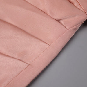 Joséphine Cowl Neck Satin Midi Dress