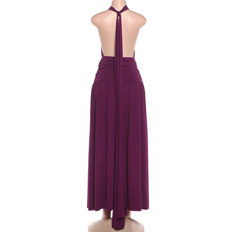 Fascination Halter Neck Ruched Waist Maxi Dress