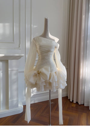 Éden One Shoulder Ruched Mini Dress