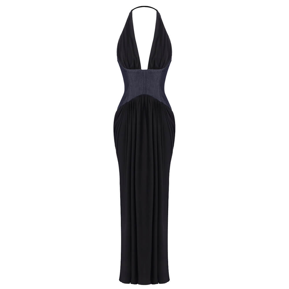 Diane Halter Corset Maxi Dress