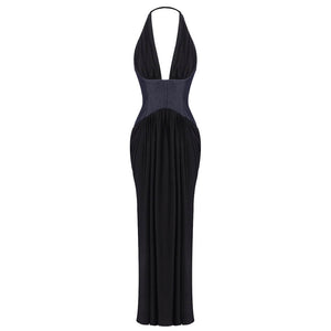 Diane Halter Corset Maxi Dress