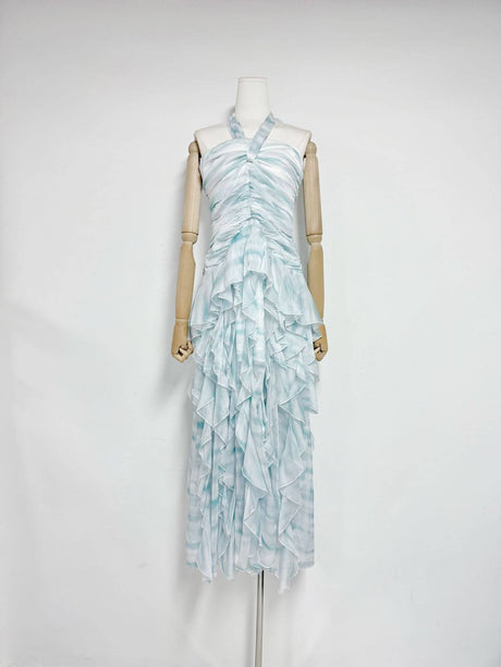 Selmori Mila Ruffle Halter Maxi Dress