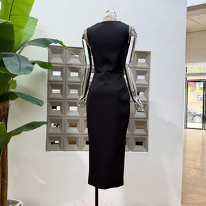 Malaury Square Neck Sleeveless Midi Dress