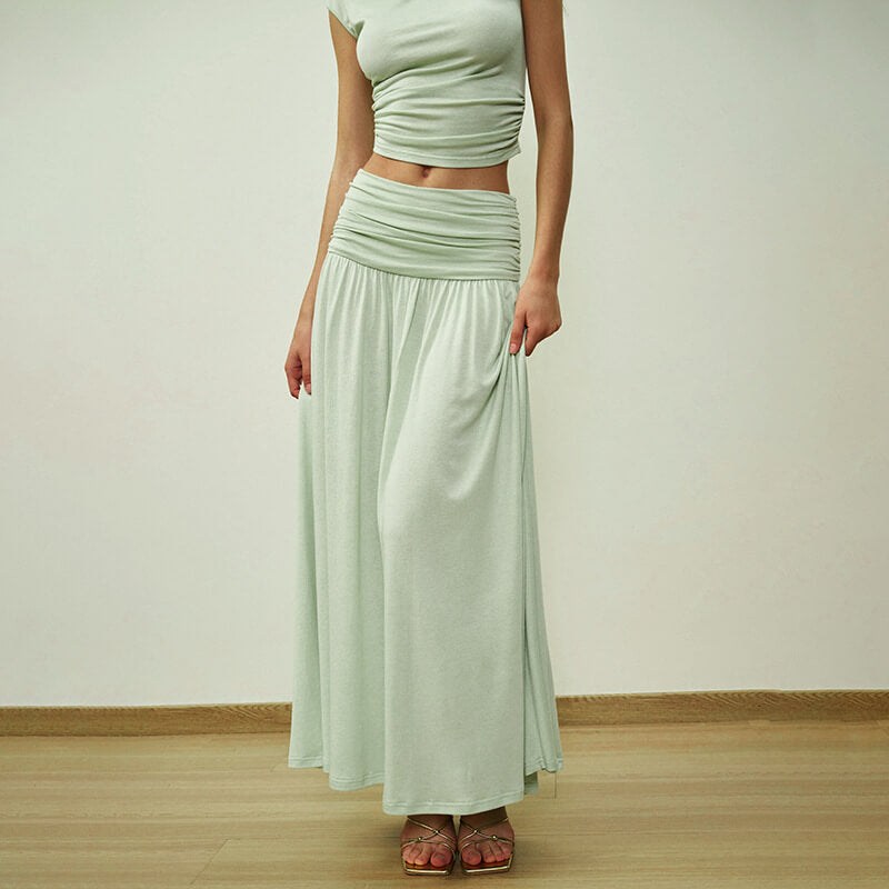 Aurore V Neck Ruched Maxi Dress Set