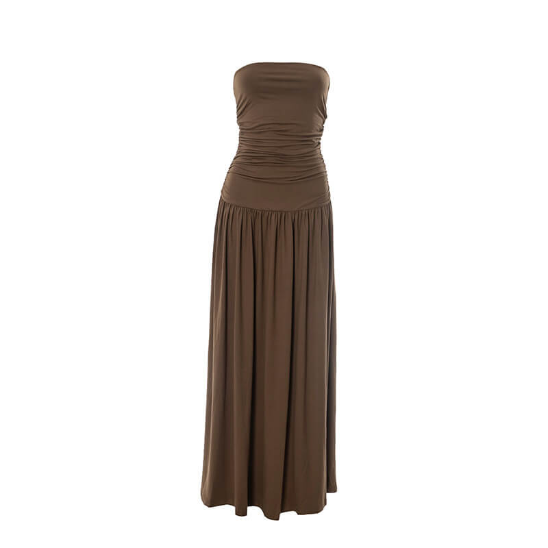 Élisa Strapless Ruched Maxi Dress