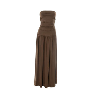 Élisa Strapless Ruched Maxi Dress