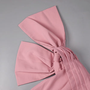 Héloïse Off Shoulder Bow Draped Midi Dress