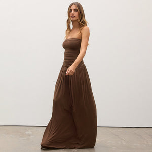Élisa Strapless Ruched Maxi Dress
