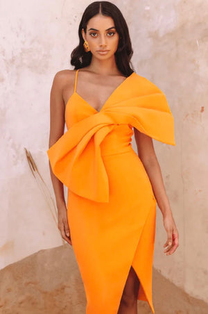 Solène One Shoulder Slit Midi Dress