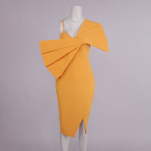 Solène One Shoulder Slit Midi Dress