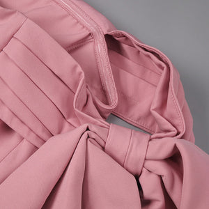 Héloïse Off Shoulder Bow Draped Midi Dress