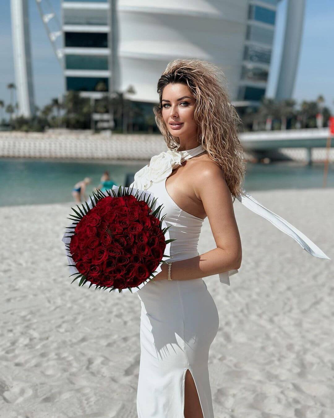 Selmori Bellevue Satin Floral Rose Halter Maxi Dress