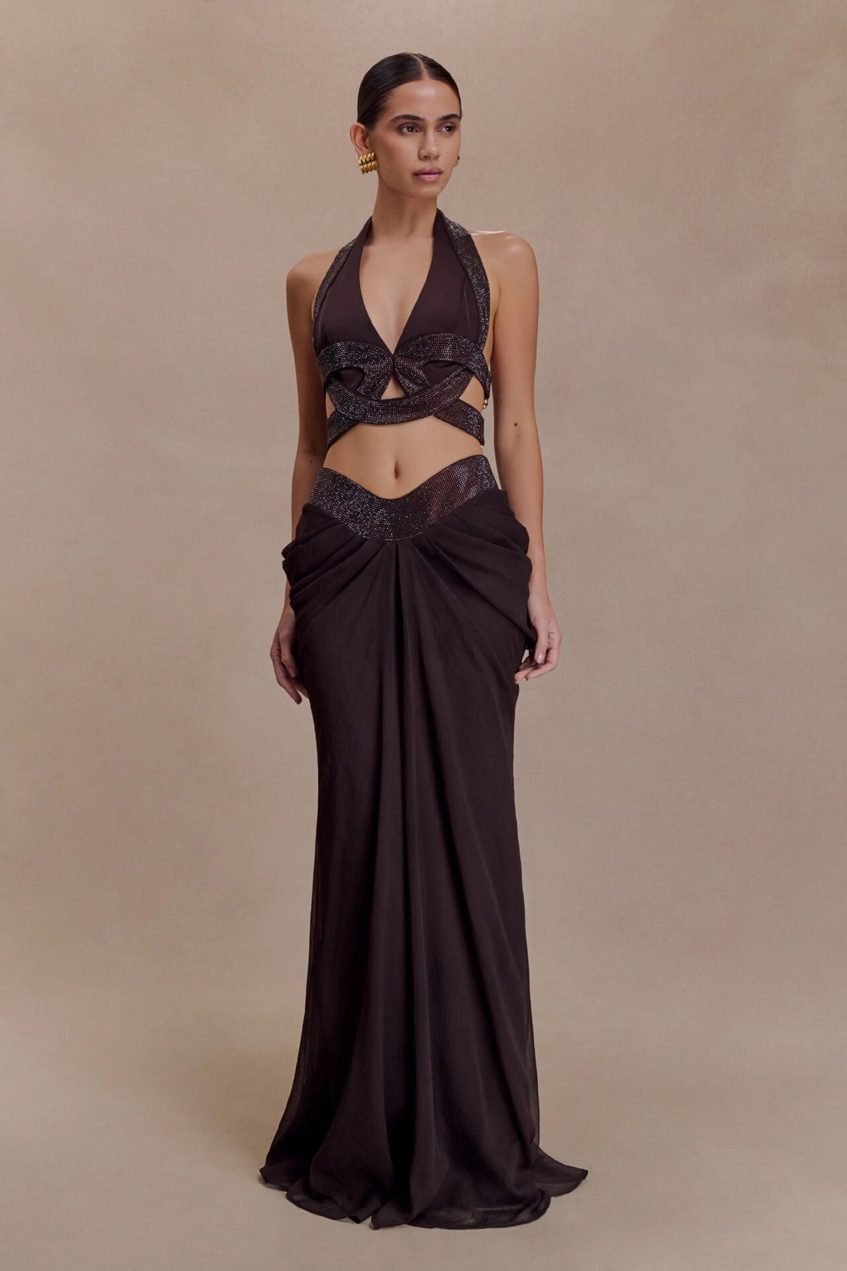 Désir Halter Cutout Maxi Dress