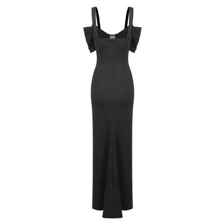 Éclatante Corset High Slit Mesh Maxi Dress