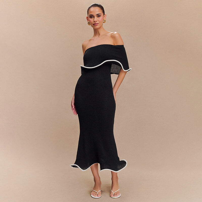 Azur Off Shoulder Midi Dress