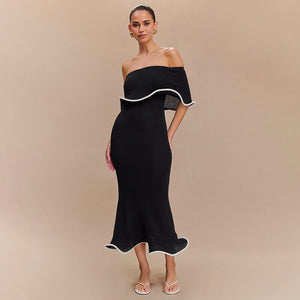 Azur Off Shoulder Midi Dress