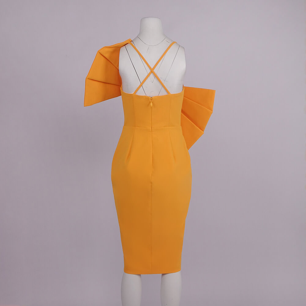 Solène One Shoulder Slit Midi Dress