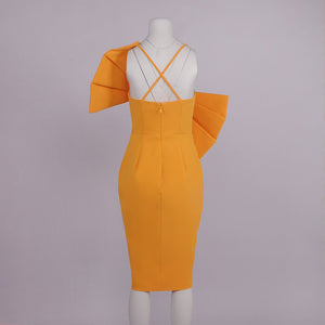 Solène One Shoulder Slit Midi Dress