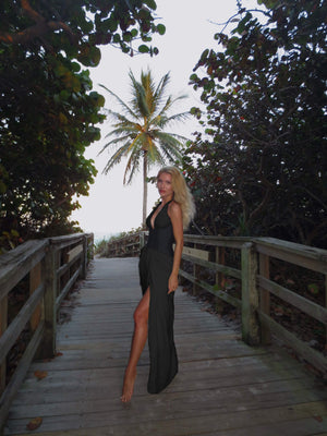 Diane Halter Corset Maxi Dress