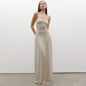 Élisa Strapless Ruched Maxi Dress