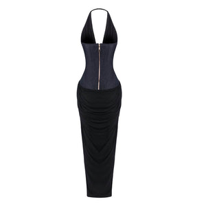 Diane Halter Corset Maxi Dress