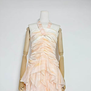 Selmori Mila Ruffle Halter Maxi Dress