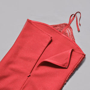 Selmori Jade Ruched Halter Neck Maxi Dress