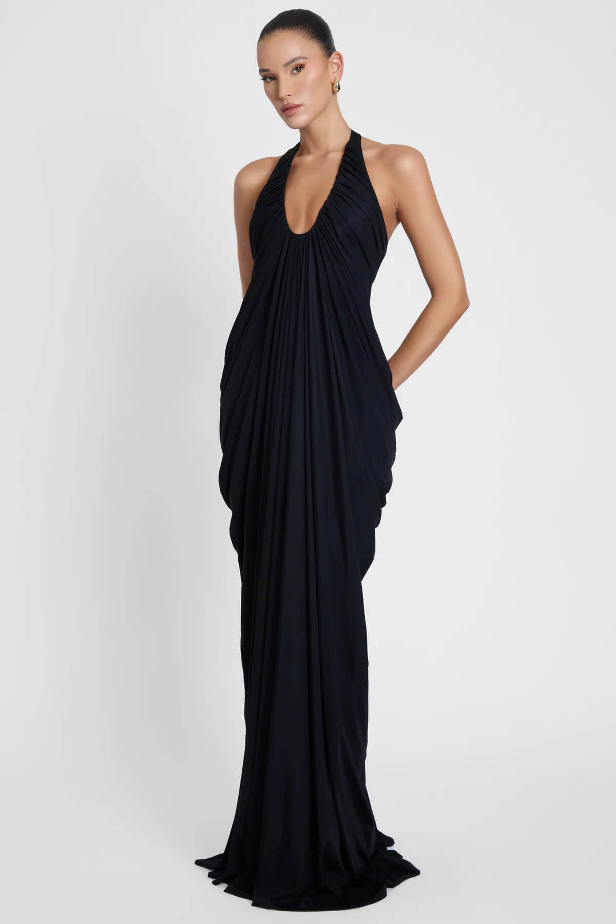 Sophie Halter Plunging Neckline Maxi Dress