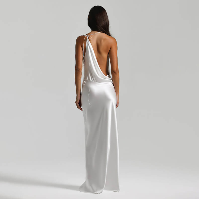 Frisson Satin Cowl Neck Slip Maxi Dress