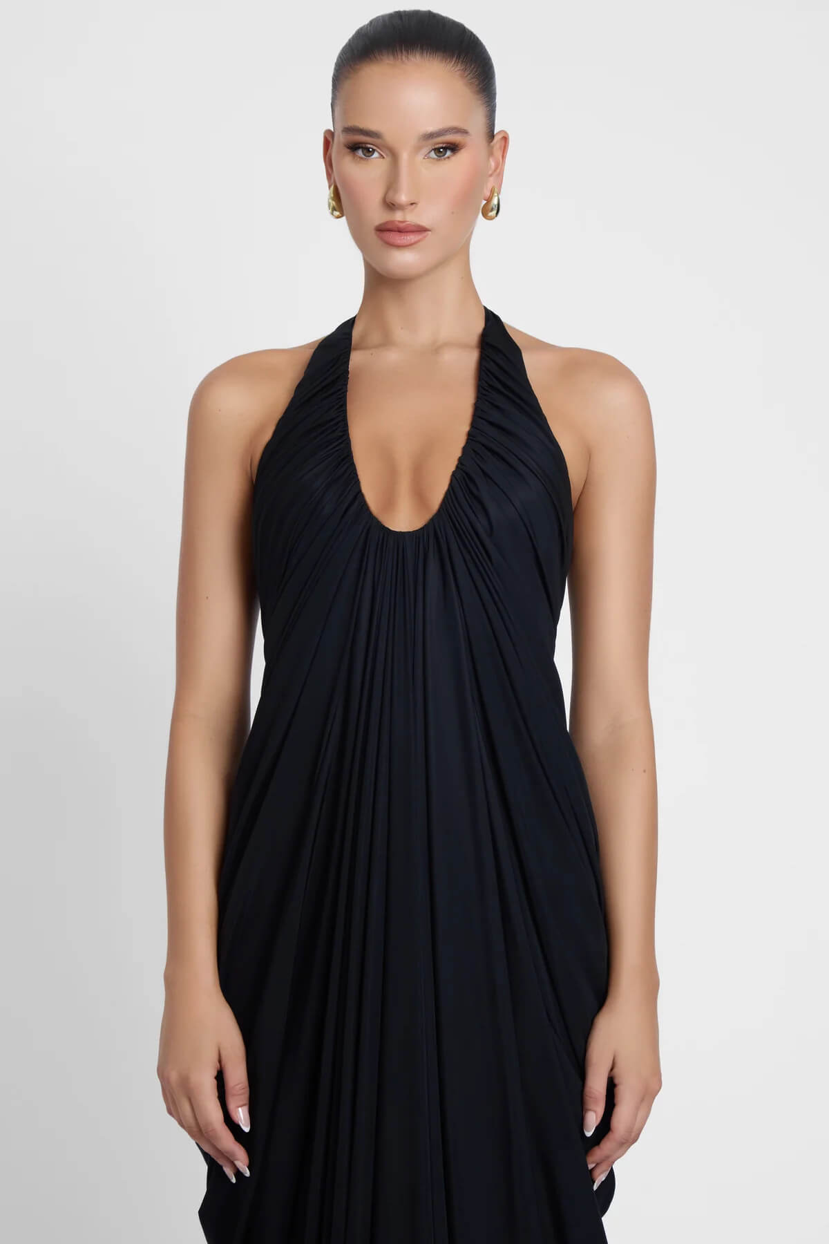 Sophie Halter Plunging Neckline Maxi Dress
