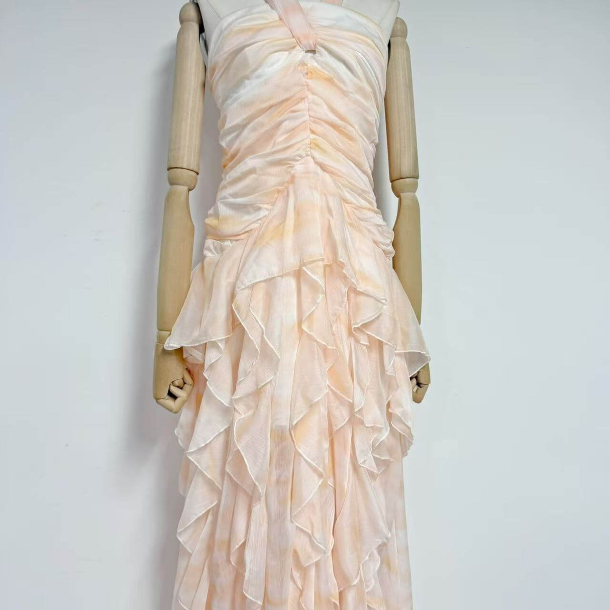 Selmori Mila Ruffle Halter Maxi Dress