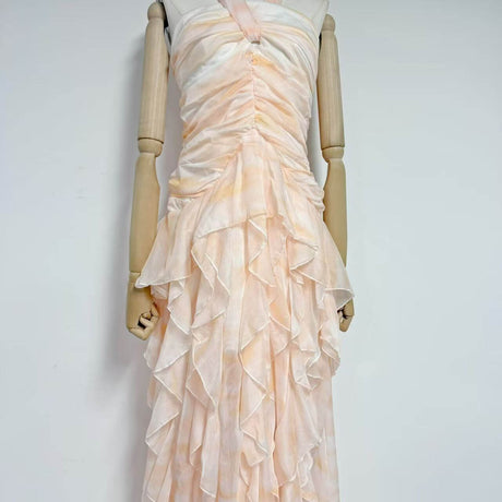 Selmori Mila Ruffle Halter Maxi Dress