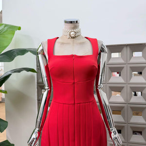 Malaury Square Neck Sleeveless Midi Dress