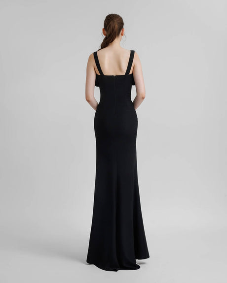 Éclatante Corset High Slit Mesh Maxi Dress