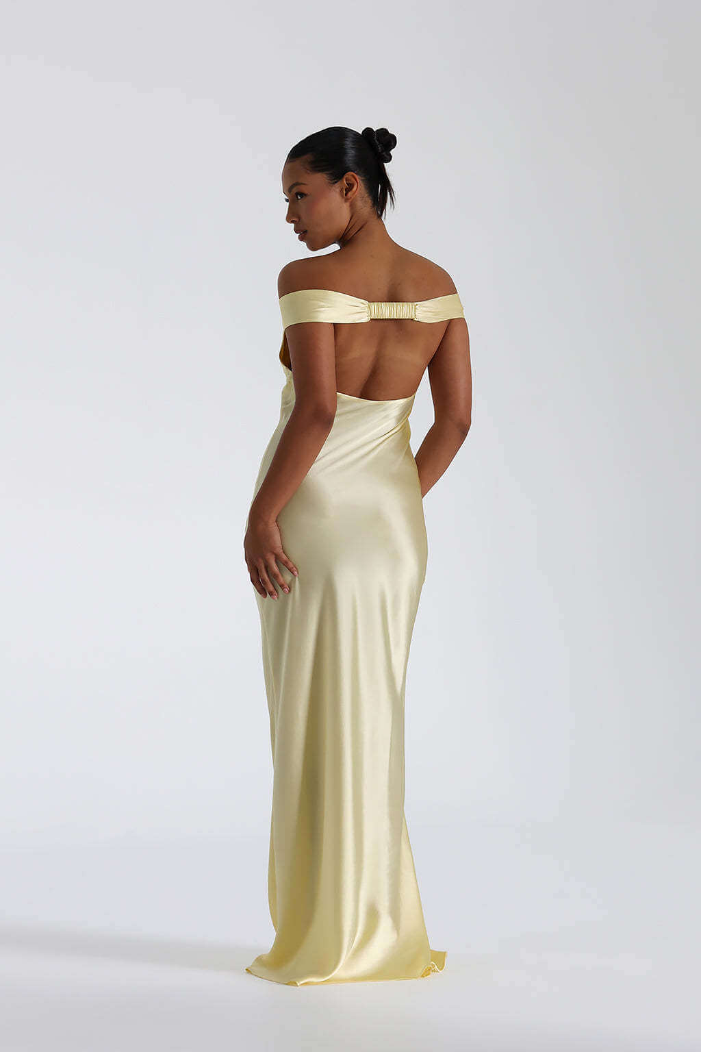 Félicité Satin Off-Shoulder Maxi Dress