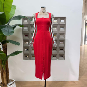 Malaury Square Neck Sleeveless Midi Dress
