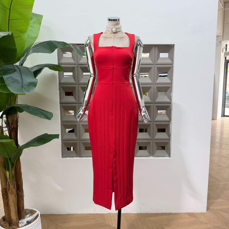 Malaury Square Neck Sleeveless Midi Dress