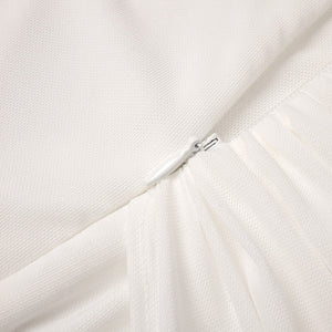 Instinct One Shoulder Draped Ruched Mini Dress White