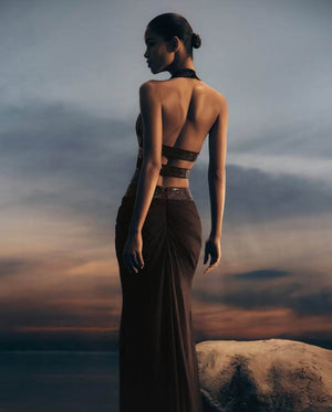Désir Halter Cutout Maxi Dress