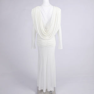 Selmori Lumière Long Sleeve Deep V Maxi Dress