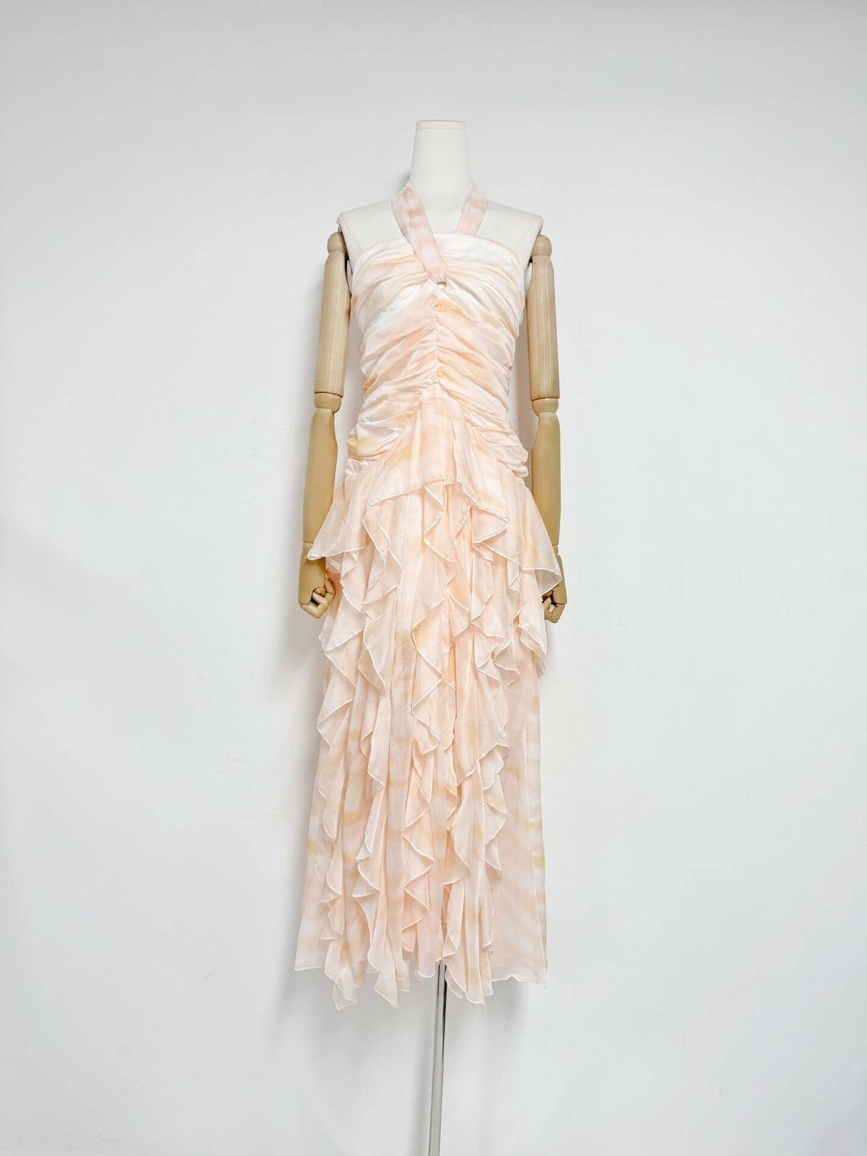 Selmori Mila Ruffle Halter Maxi Dress