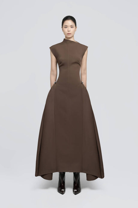 Selmori Signature Minimalist Maxi Dress Brown