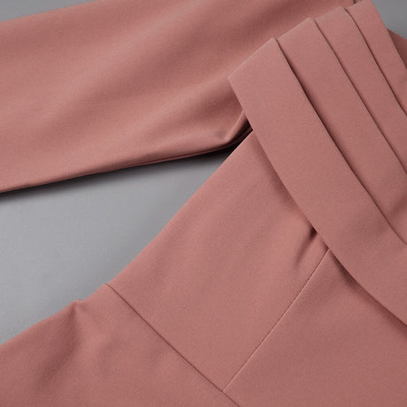 Élégance Off Shoulder Long Sleeve Midi Dress