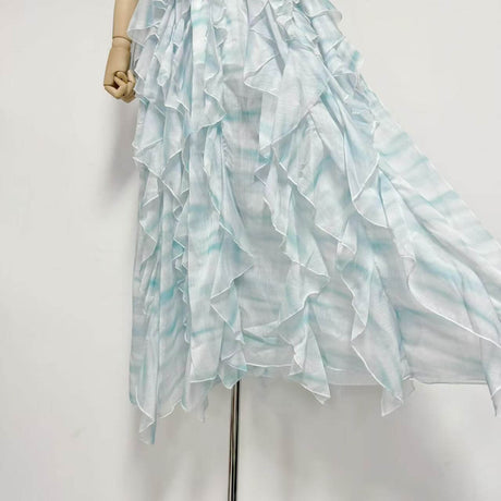 Selmori Mila Ruffle Halter Maxi Dress