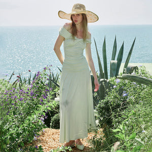 Aurore V Neck Ruched Maxi Dress Set