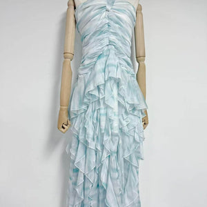 Selmori Mila Ruffle Halter Maxi Dress