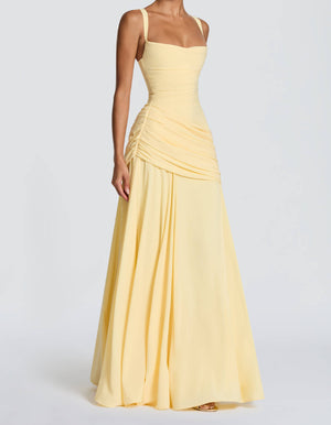 Victoire Square Neck Elegant Maxi Dress