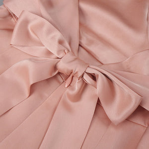 Joséphine Cowl Neck Satin Midi Dress